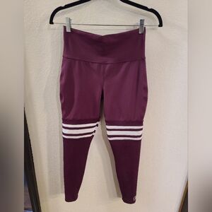 Bombshell Sportswear Thigh High Leggings in plumb purple Size XL
